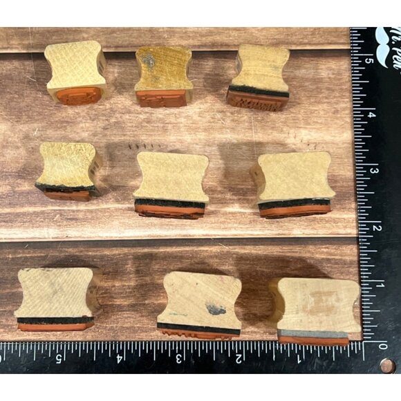 LOT OF 9 VINTAGE NOTEWORTHY CHRISTMAS WOOD MOUNTED RUBBER STAMPS HOLIDAY ANGEL - Picture 7 of 7